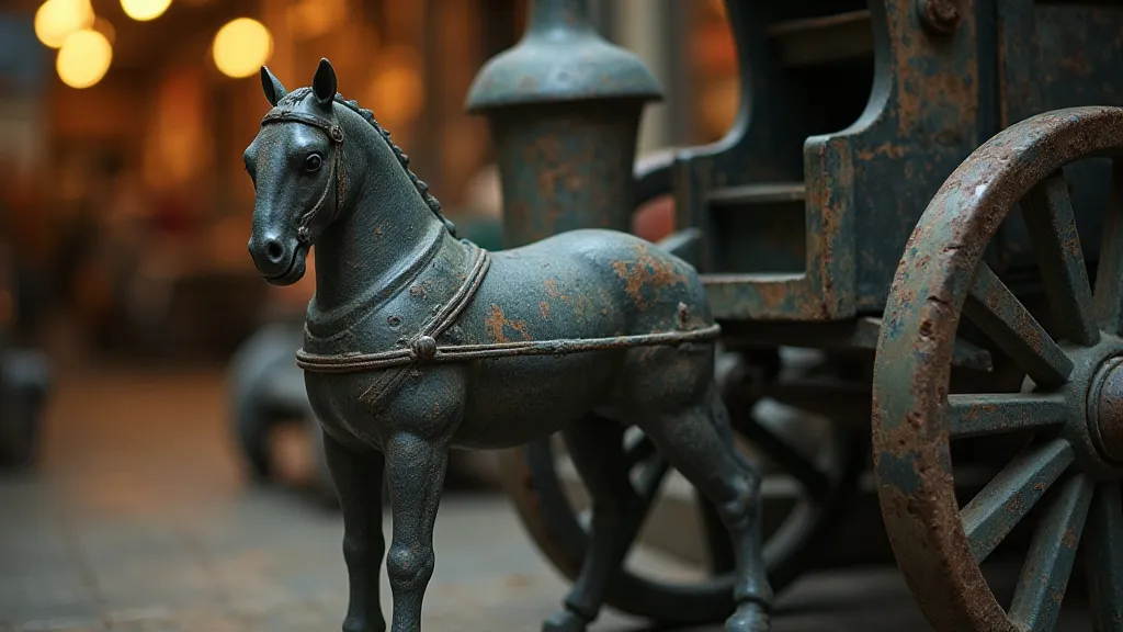 Weathered cast iron carriage