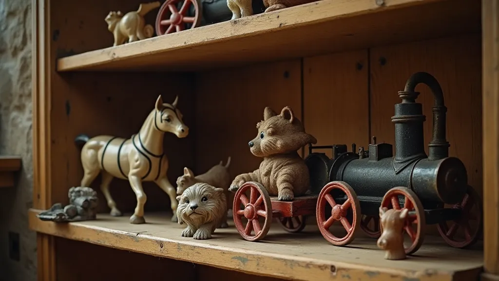 Collection of antique cast iron toys