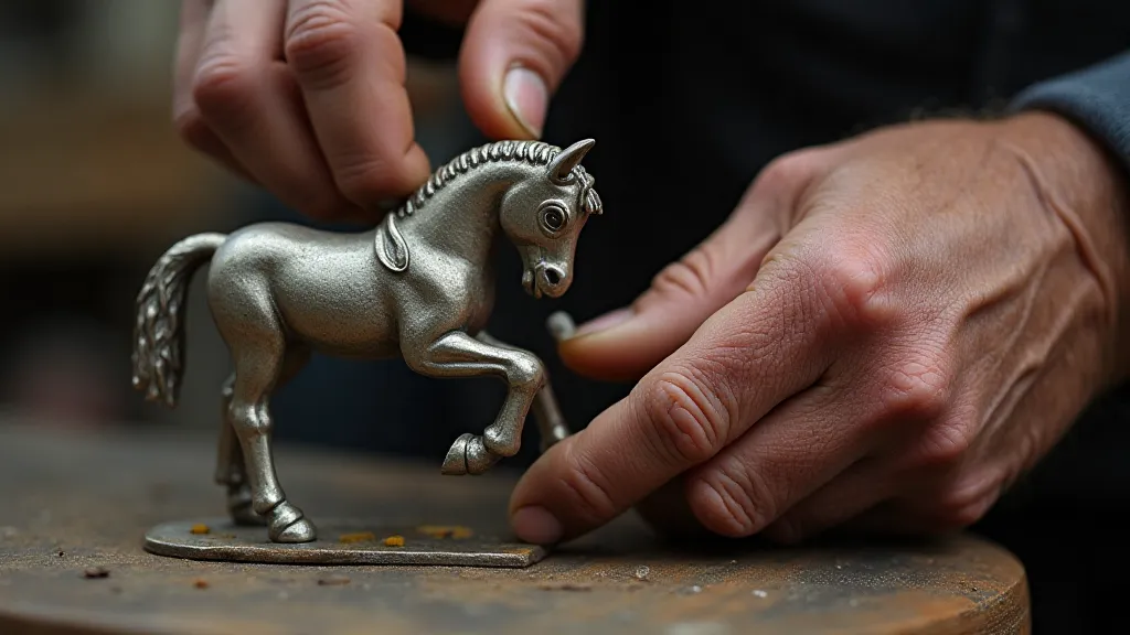 Craftsman filing a toy horse