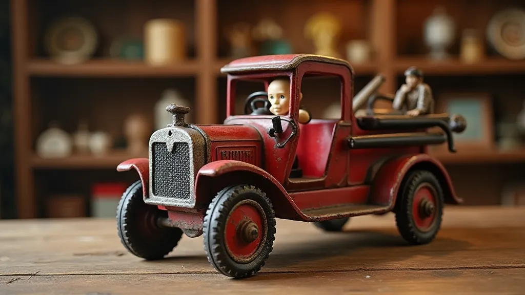 Vintage cast iron fire engine