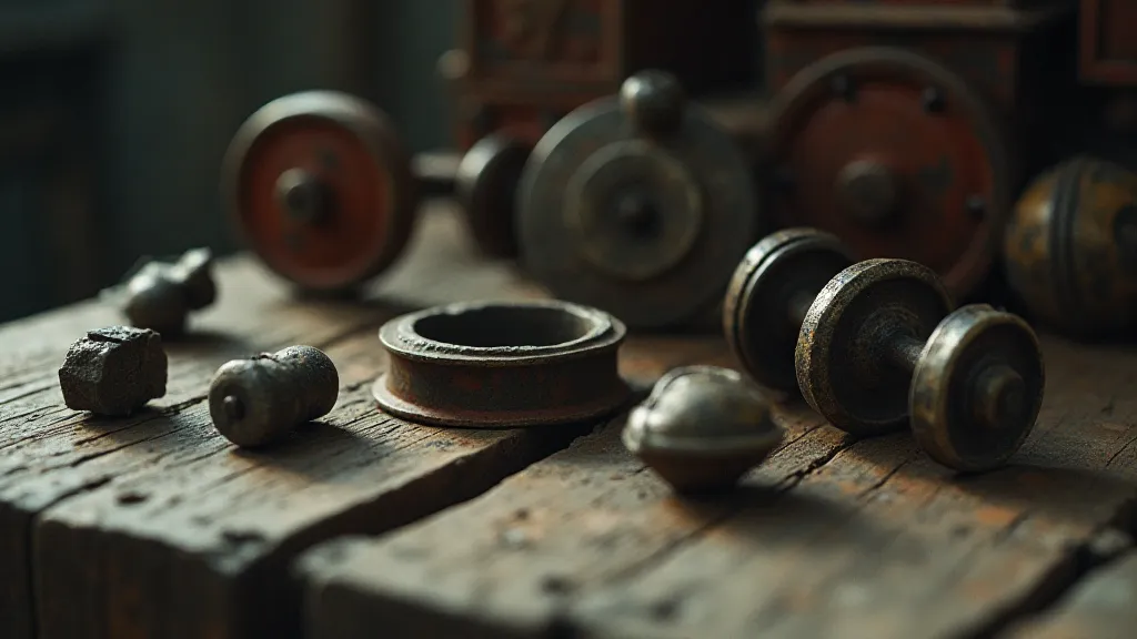 Collection of broken cast iron toy parts
