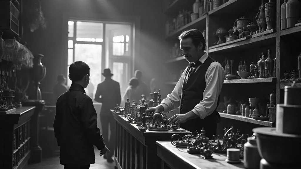 General store display of cast iron toys in the late 1800s.