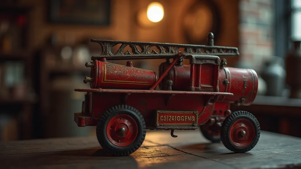Vintage J.C. Stevens cast iron fire engine