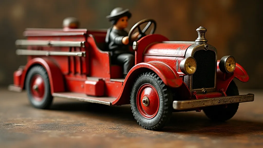 Restored antique cast iron fire engine.