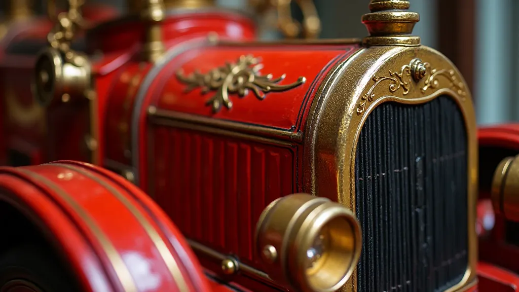 Vintage cast iron fire engine